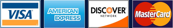 We accept Visa, American Express, Discover, and MasterCard